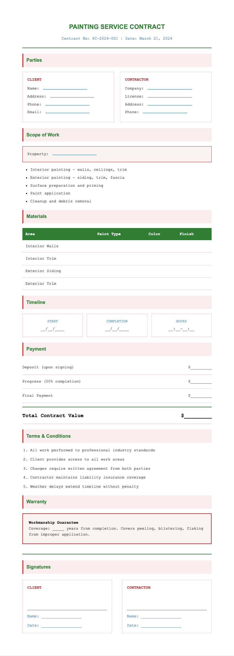 Financial statement painting contract